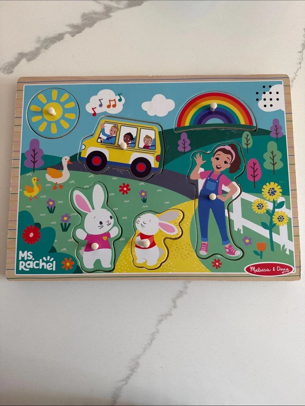 Melissa & Doug and Ms Rachel peg song sound puzzle